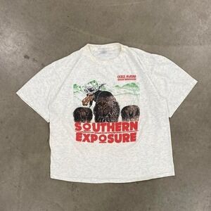 Vintage Alaska Moose Nature Destination "Southern Exposure" 90s Belton Shirt XL